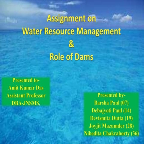Water resource management and role of dams