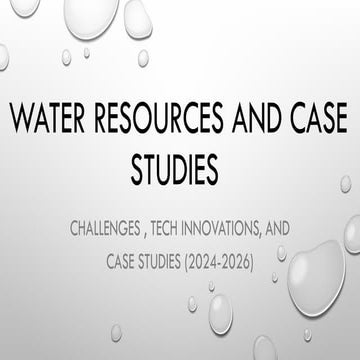 Water Resources presentation with case study | PPTX