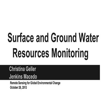 Surface Soil Moisture and Groundwater Assessment and Monitoring using Remote ...