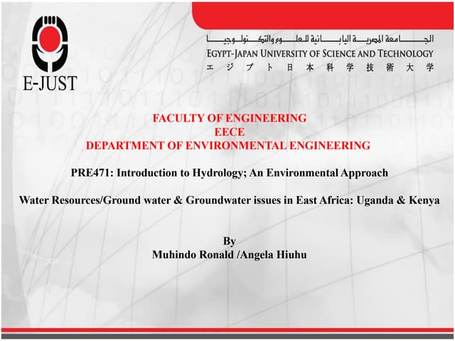 Water Resources engineering groundwater Resources in Uganda
