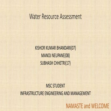 Water ressource assessment