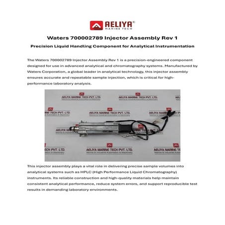 Waters 700002789 Injector Assembly Rev 1 | PDF