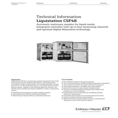 Liquiline cm442 cm444 cm448-endress+hauser datasheet-multiparameter ...