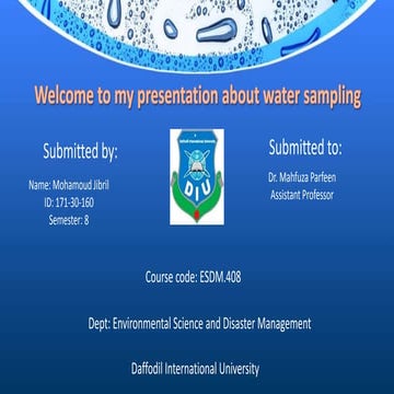 Water sampling ppt