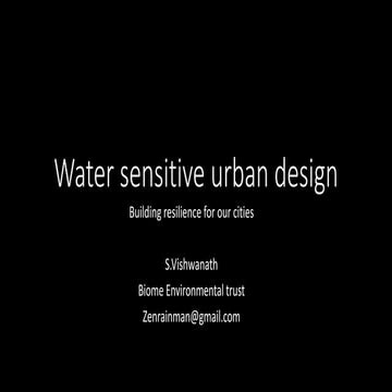 Water sensitive urban design, Bengaluru.