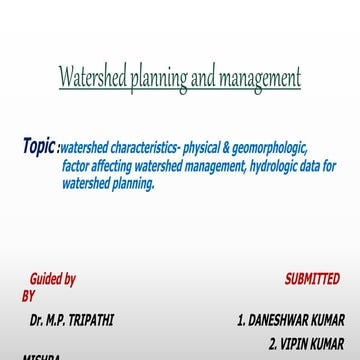 Watershed charecteristics