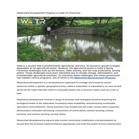 _Watershed Development Program in India_ An Overview.pdf
