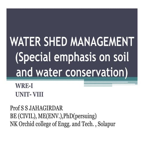 Watershed management