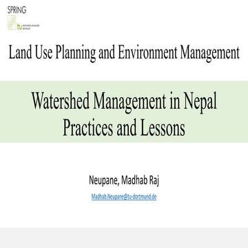 Watershed Management Practices in Nepal