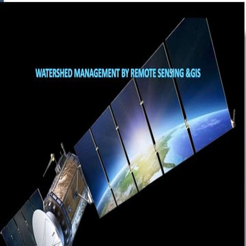 Watershed management by remote sensing