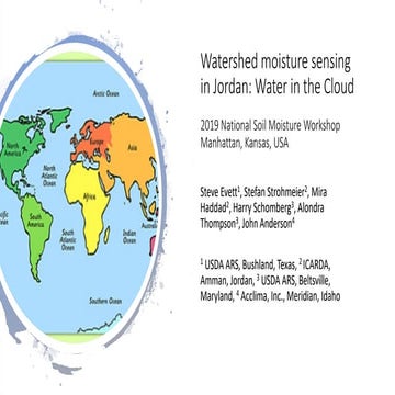 Watershed moisture sensing in Jordan: Water in the Cloud
