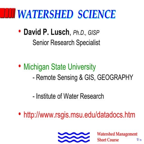 Watershed Science - The Upper Grand River