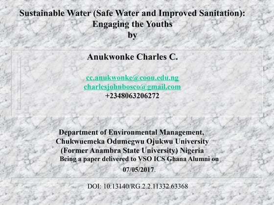 clean water and sanitation | PPTX