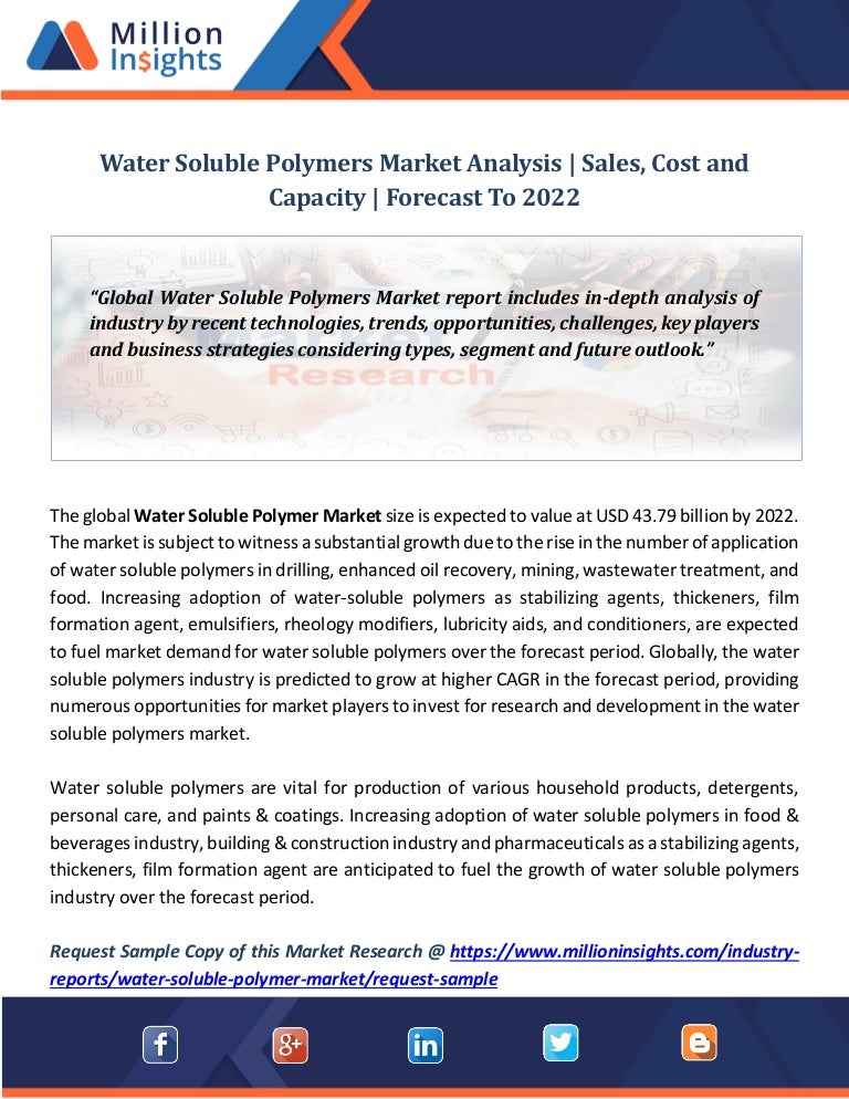 Water Soluble Polymers Market Analysis Sales Cost And - 