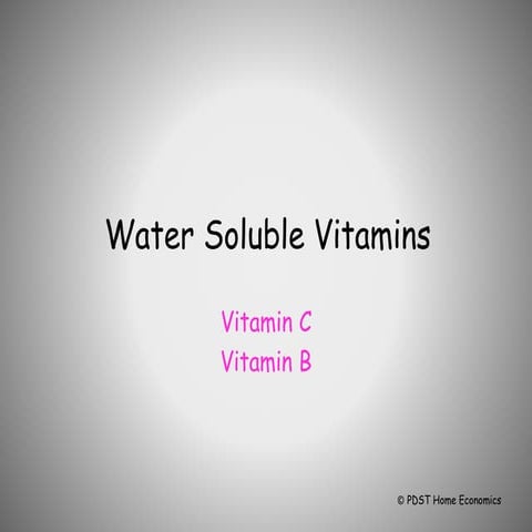 Water soluble vitamins
