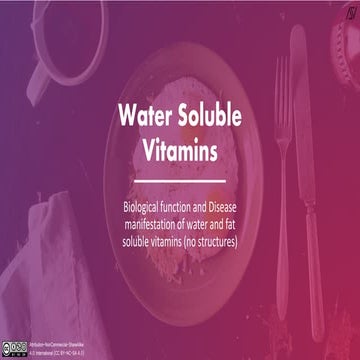 Water soluble vitamins