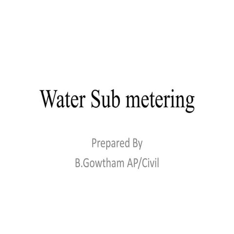 Water submetering
