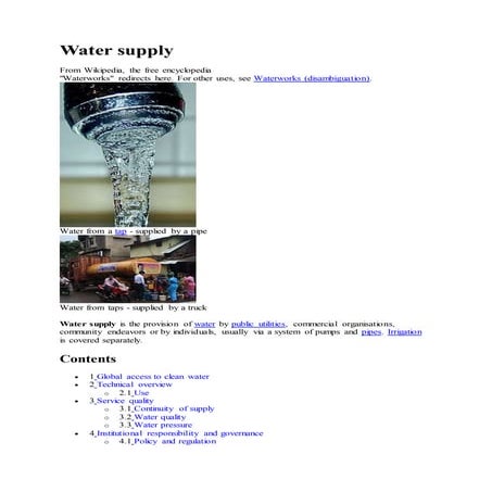 Water supply