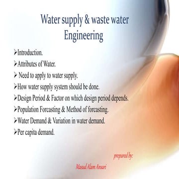 Water supply &amp; waste water