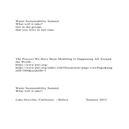Water Sustainability Summit What will it take Get in the gr.docx