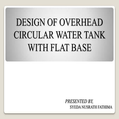Flat bottom Overhead Water tank