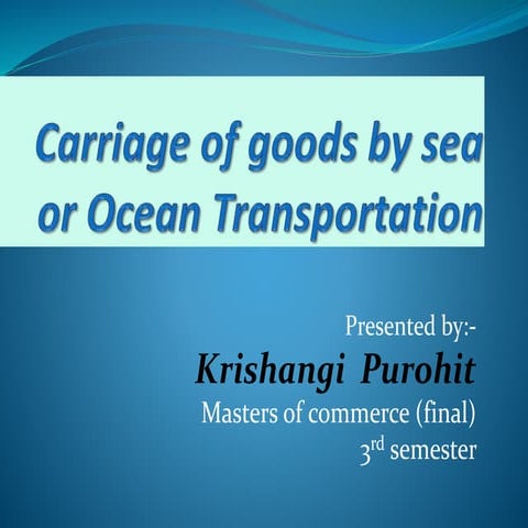 Water transport or good transport through water 