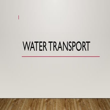 Water transport in logisctic managemebtu