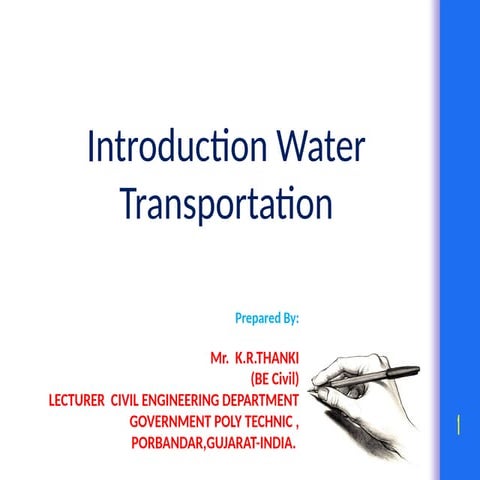 Basics of Water Transportation K R Thanki