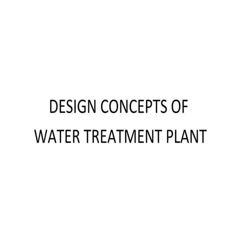Design Concept of Water Treatment Plant
