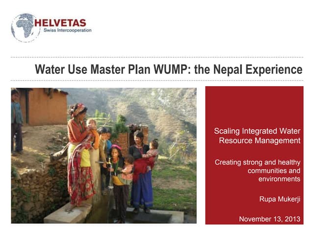 Helvetas Water Use Master Plan: The...