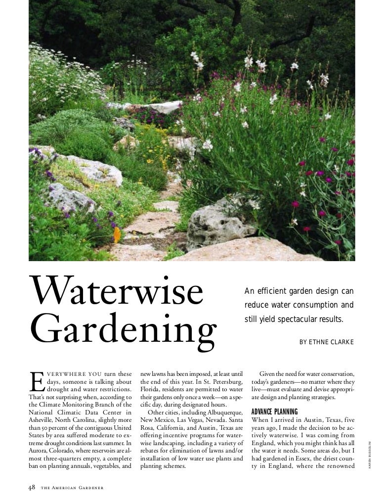 Waterwise Garden Design waterwise gardening: an efficient garden design can reduce water cons… Waterwise Garden Design waterwise gardening: an efficient garden design can reduce water cons…