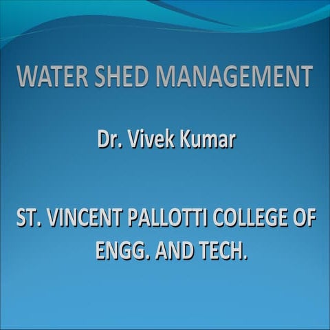 Wateshed management