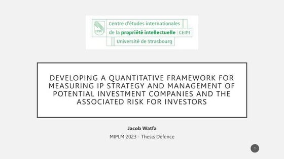 Master thesis defence Jacob Watfa