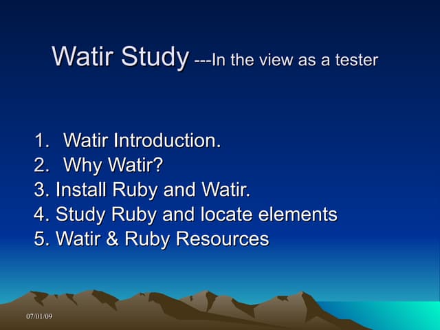 What you can do In WatiR