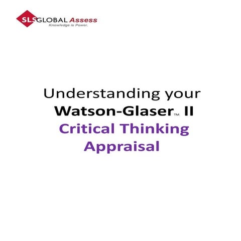 Watson Glaser Development Report