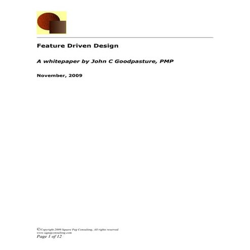 Feature driven design FDD