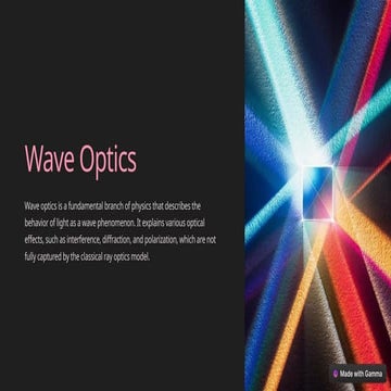 Wave-Optics ydtrdrdcrctfftftvtcrfrccrcce | PPTX