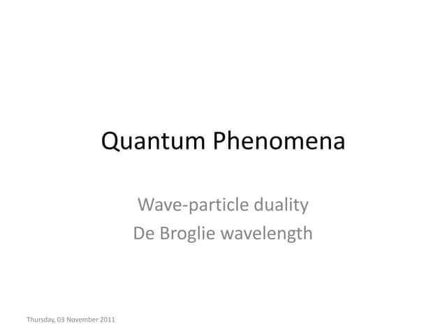 Wave particle duality
