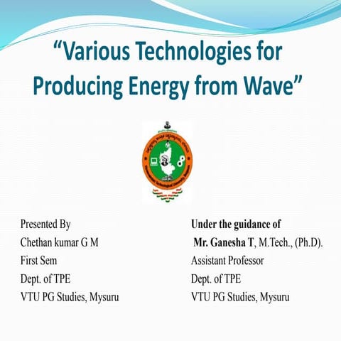 Wave energy technologies