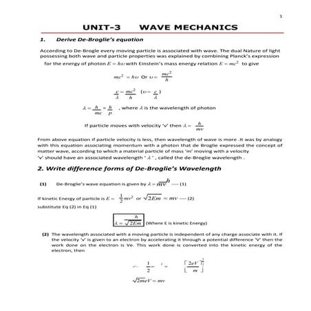 Wavemechanics