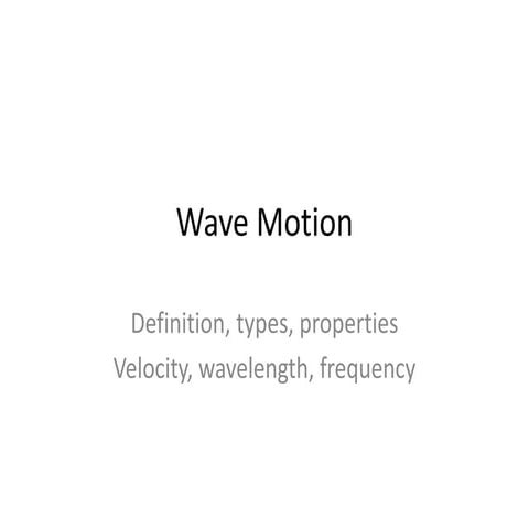 Wave motion