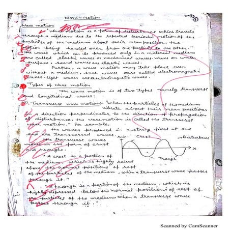 wave motion.pdf class 11, physics notes. | PDF