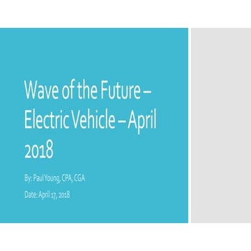 New Wave of Electrical Vehicles - April 2018