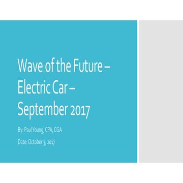 Wave of the future - Electrical Car Market - September 2017