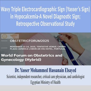 Wavy Triple An ECG Sign (Yasser’s Sign) in Hypocalcaemia-World Forum on Obste...