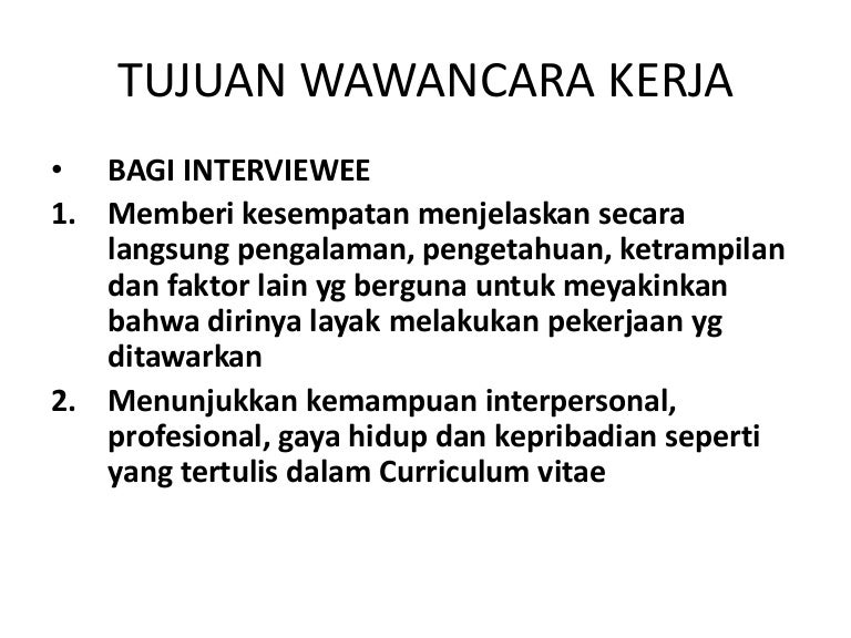 Wawancara Seleksi Kerja