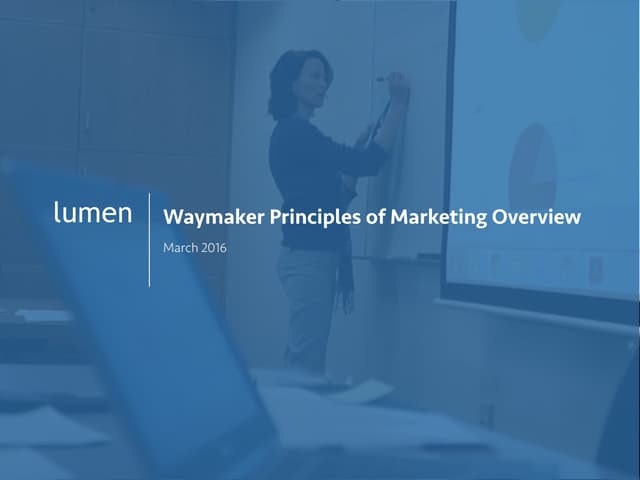 Waymaker Principles of Marketing Course Walkthrough