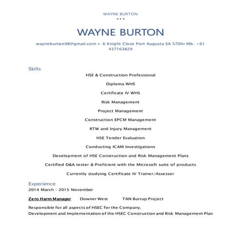 Wayne Burton  28 april 2016