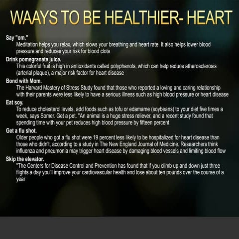 Ways To Be Healthier - Heart