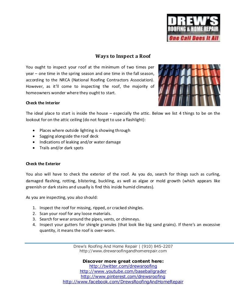 Ways To Inspect A Roof